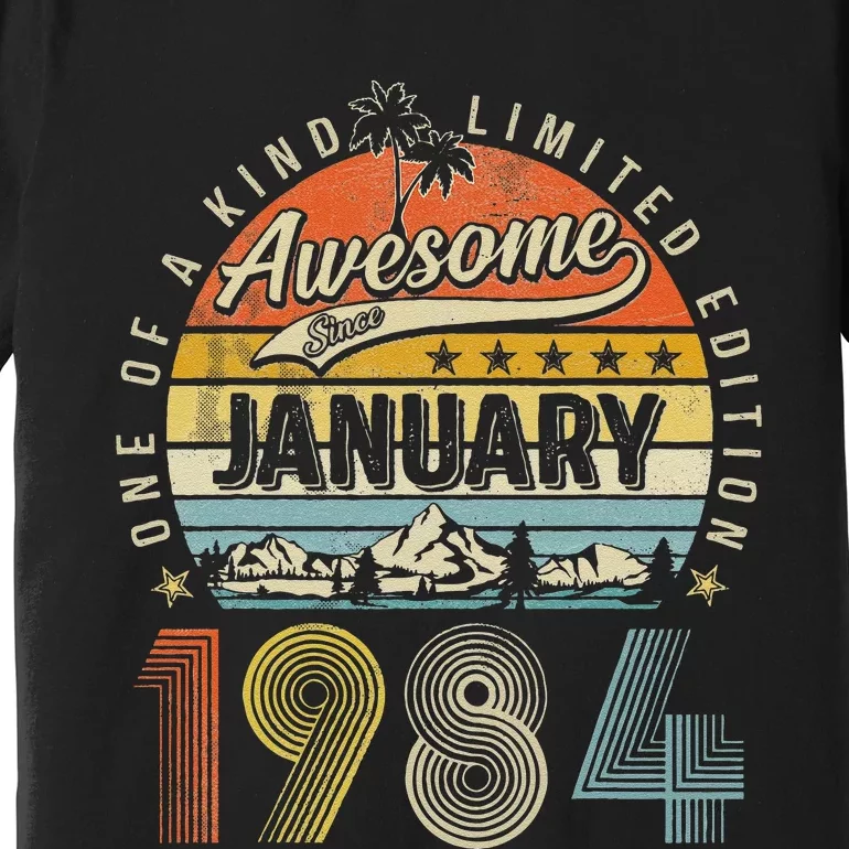 39th Birthday Gift Awesome Since January 1984 39 Year Old Premium T-Shirt