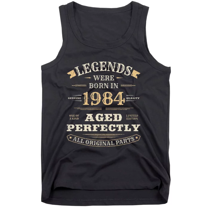 39th Birthday Gift Vintage Legends Born In 1984 39 Years Old Tank Top