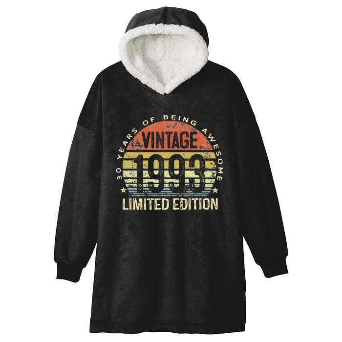 30th Birthday Gifts Women Vintage 1993 30 Year Old Bday Hooded Wearable Blanket