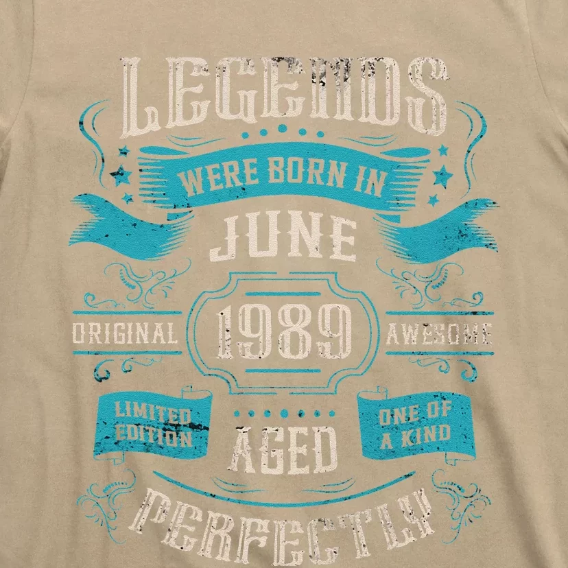 34th Birthday Legends Were Born In June 1989 T-Shirt