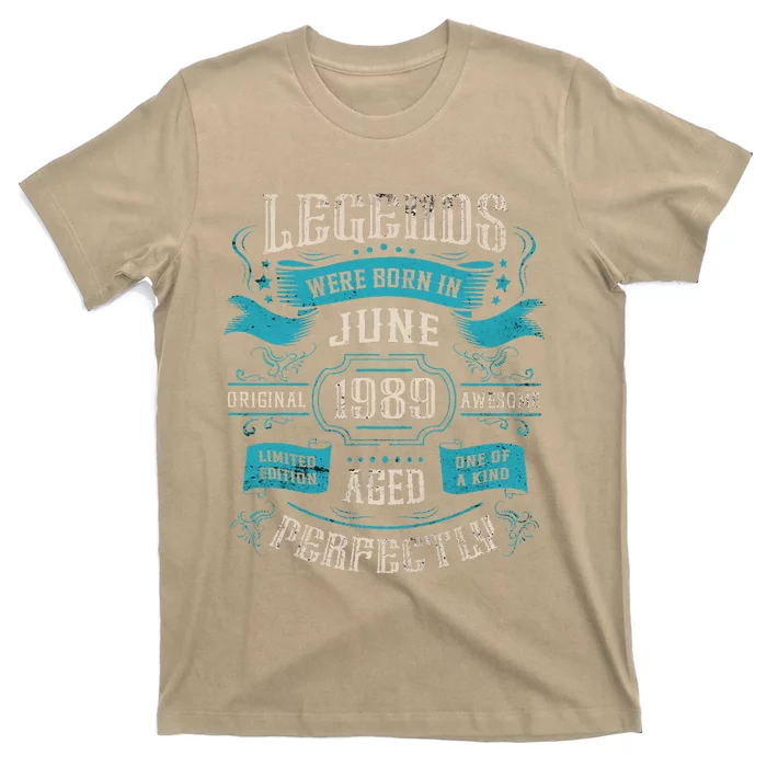 34th Birthday Legends Were Born In June 1989 T-Shirt