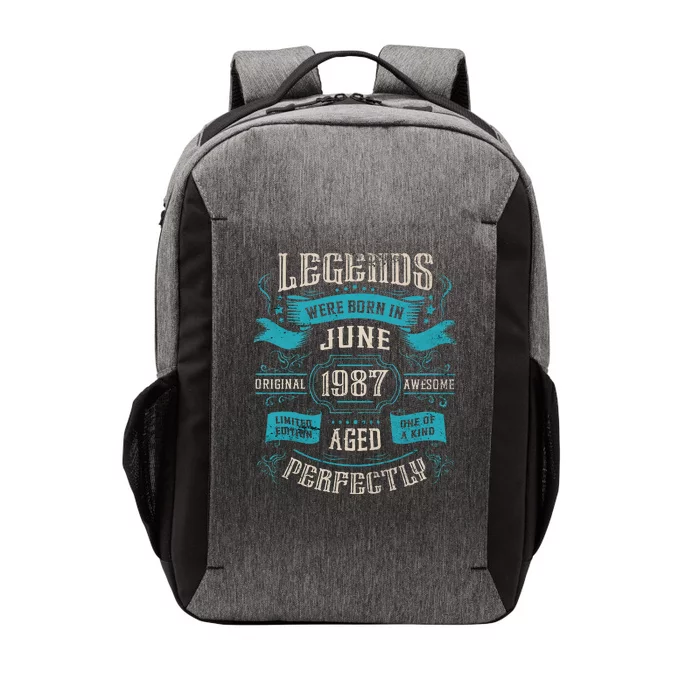 36th Birthday Legends Were Born In June 1987 Vector Backpack