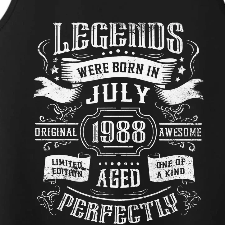 35th Birthday Legends were born in July 1988 Performance Tank