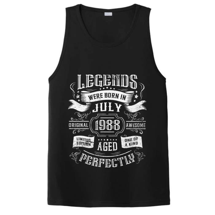 35th Birthday Legends were born in July 1988 Performance Tank