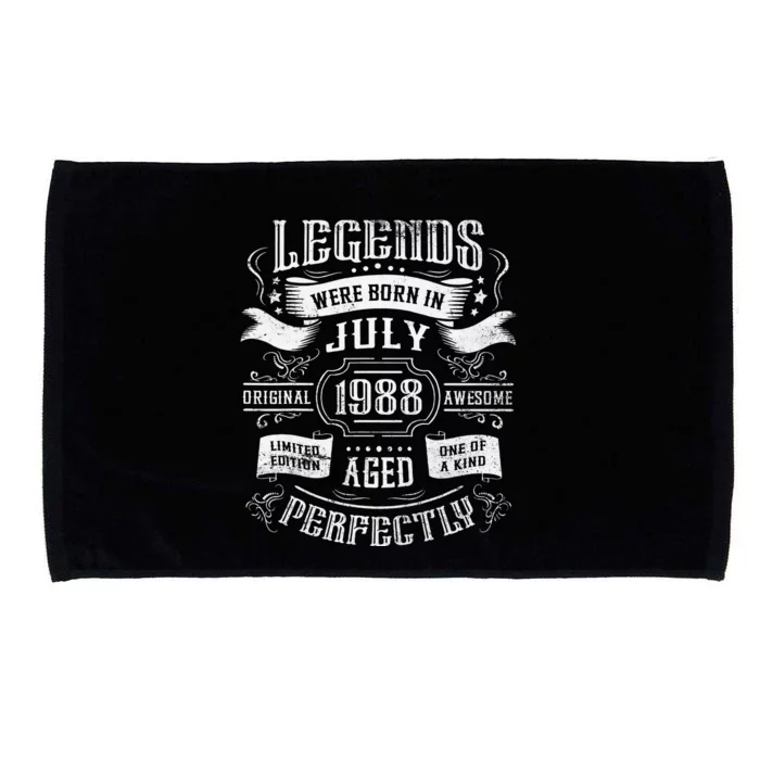 35th Birthday Legends were born in July 1988 Microfiber Hand Towel