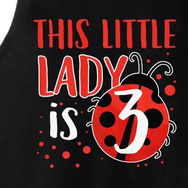 3rd Birthday Ladybug Cute Gift For Three Years Old Premium Ladies Tri-Blend Wicking Tank