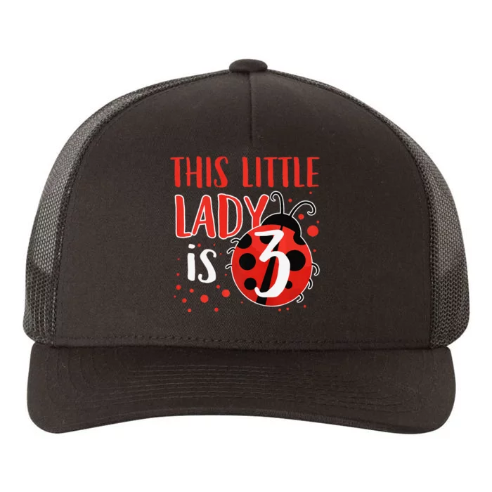 3rd Birthday Ladybug Cute Gift For Three Years Old Premium Yupoong Adult 5-Panel Trucker Hat