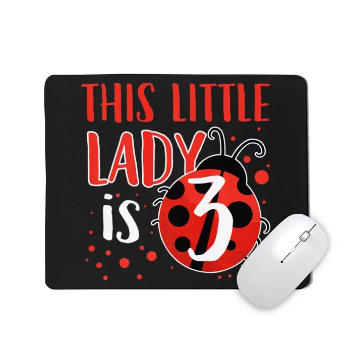 3rd Birthday Ladybug Cute Gift For Three Years Old Premium Mousepad