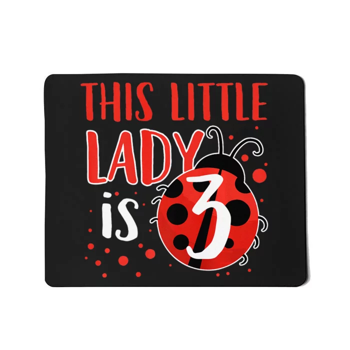 3rd Birthday Ladybug Cute Gift For Three Years Old Premium Mousepad