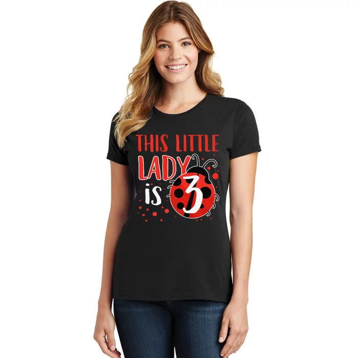 3rd Birthday Ladybug Cute Gift For Three Years Old Premium Women's T-Shirt