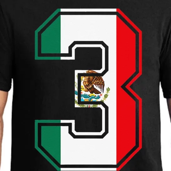 3rd Birthday Mexican 3 Years Old Number 3 Mexico Flag Pajama Set