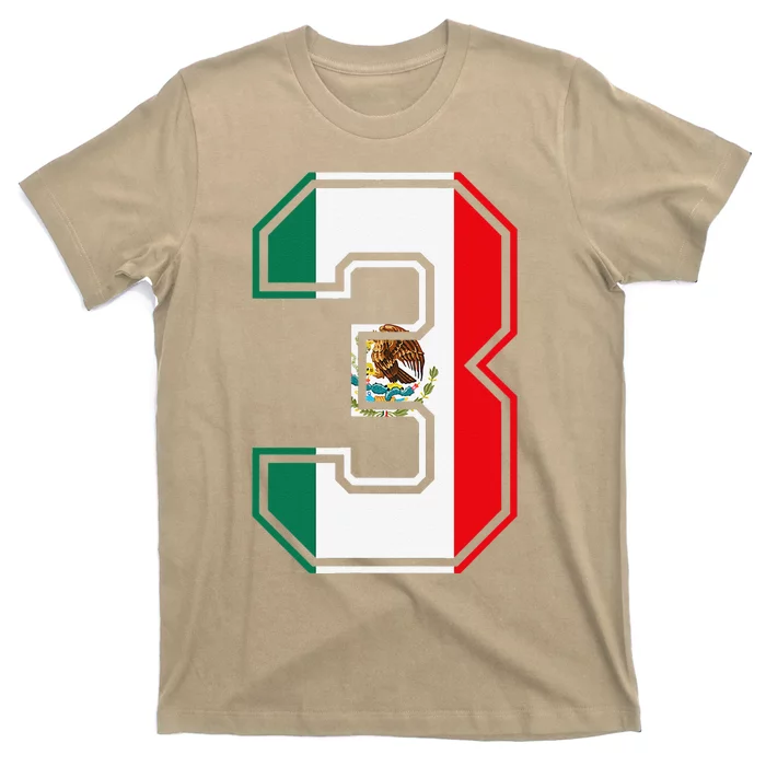 3rd Birthday Mexican 3 Years Old Number 3 Mexico Flag T-Shirt