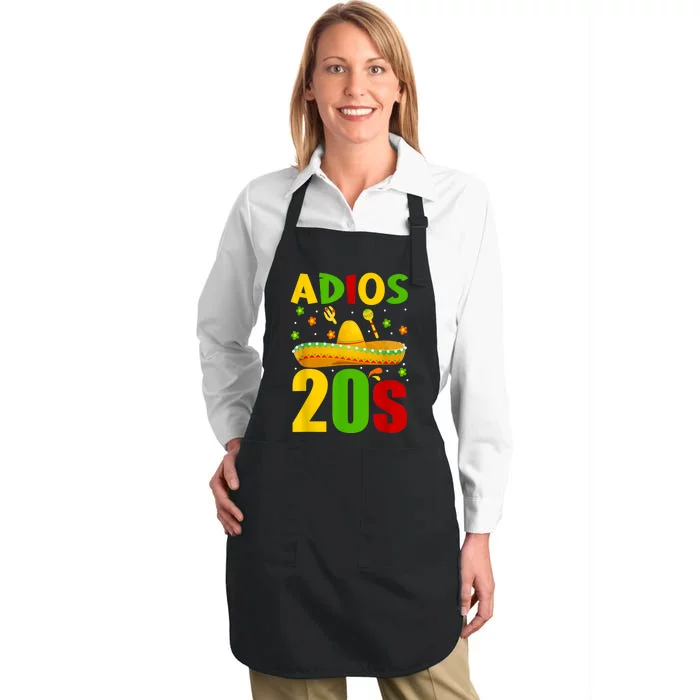 30th Birthday Mexican Party Cinco De Mayo Fiesta Adios 20s Full-Length Apron With Pocket