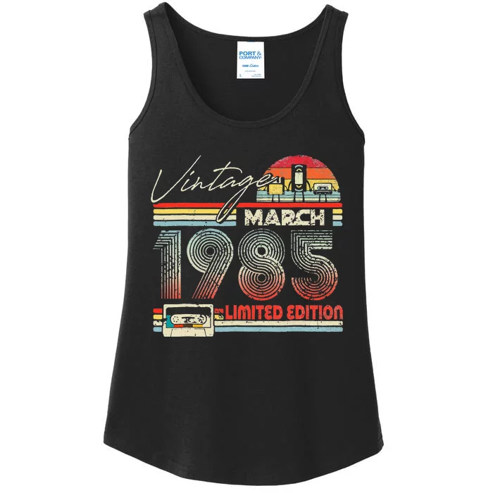 38th Birthday March 1985 Vintage Cassette Limited Edition Ladies Essential Tank