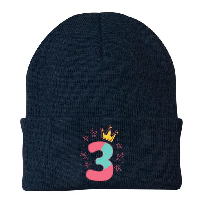 3rd Birthday Number 3 Knit Cap Winter Beanie