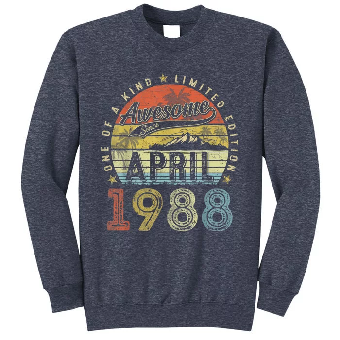 35th Birthday Present Gift Awesome Since April 1988 35 Year Old Sweatshirt