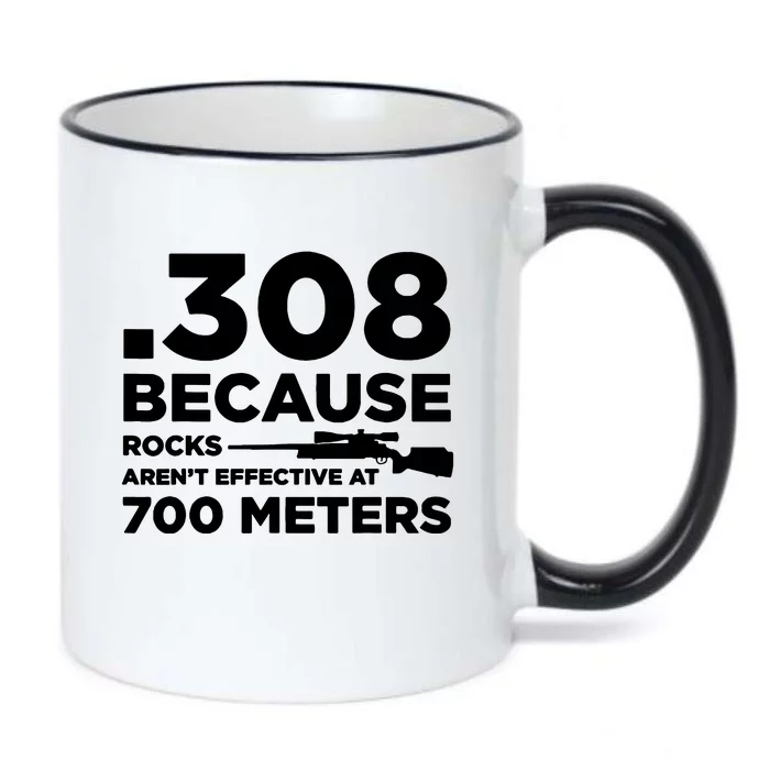 308 Because Rocks Arent Effective At 700 Meters Black Color Changing Mug