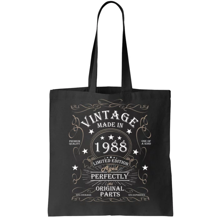 36th Birthday Retro Limited Edition Man Woman Vintage 1988 Tote Bag