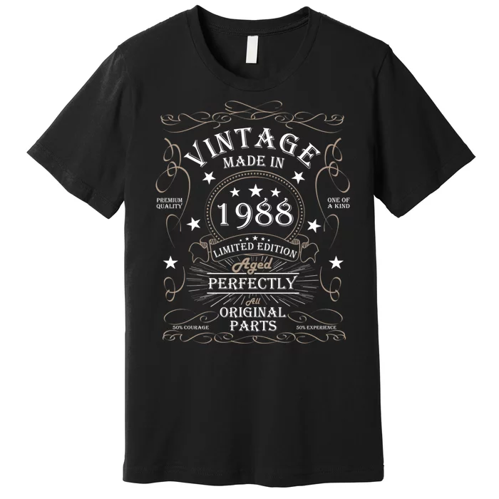 36th Birthday Retro Limited Edition Man Woman Vintage 1988 Premium T-Shirt