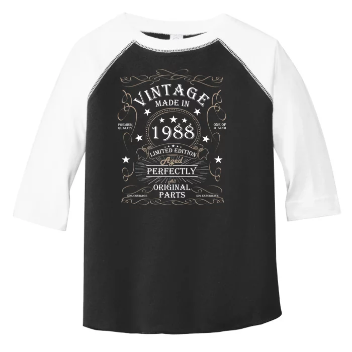 36th Birthday Retro Limited Edition Man Woman Vintage 1988 Toddler Fine Jersey T-Shirt