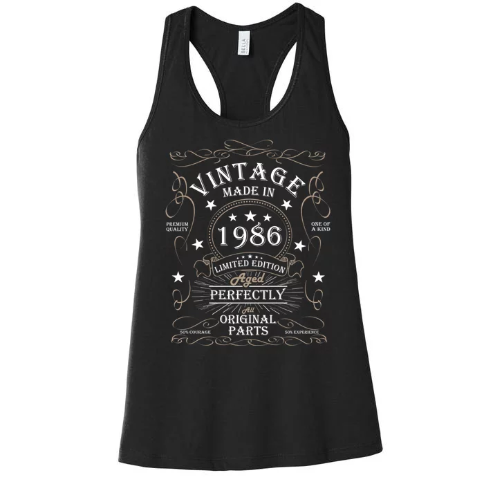 38th Birthday Retro Limited Edition Man Woman Vintage 1986 Women's Racerback Tank