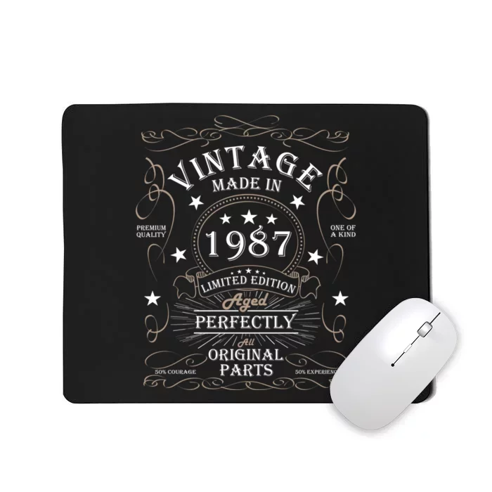 37th Birthday Retro Limited Edition Man Woman Vintage 1987 Mousepad