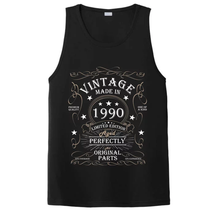 34th Birthday Retro Limited Edition Man Woman Vintage 1990 Performance Tank