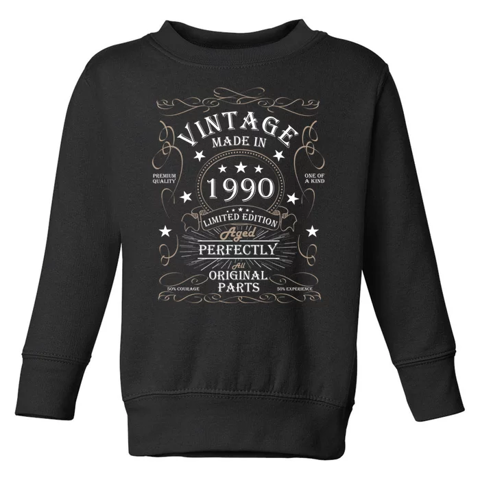 34th Birthday Retro Limited Edition Man Woman Vintage 1990 Toddler Sweatshirt