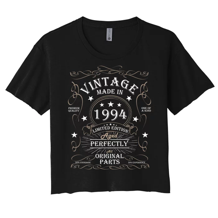 30th Birthday Retro Limited Edition Man Woman Vintage 1994 Women's Crop Top Tee