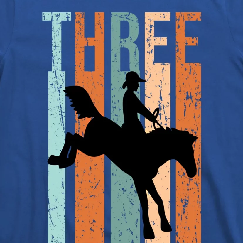 3rd Birthday Retro Rodeo Horse Lovers Cow Rider Gift T-Shirt