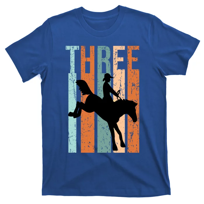 3rd Birthday Retro Rodeo Horse Lovers Cow Rider Gift T-Shirt