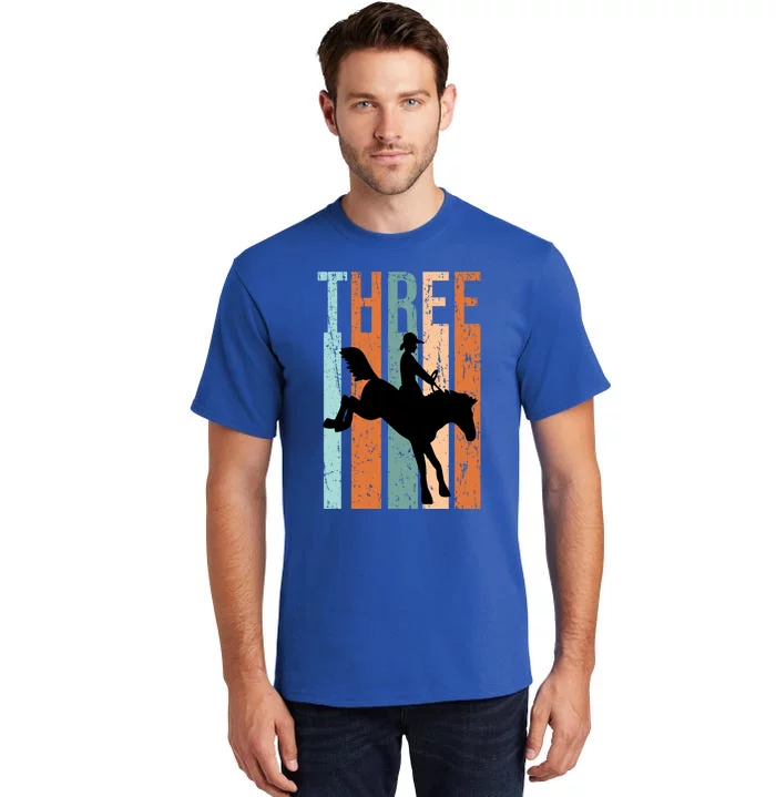 3rd Birthday Retro Rodeo Horse Lovers Cow Rider Gift Tall T-Shirt