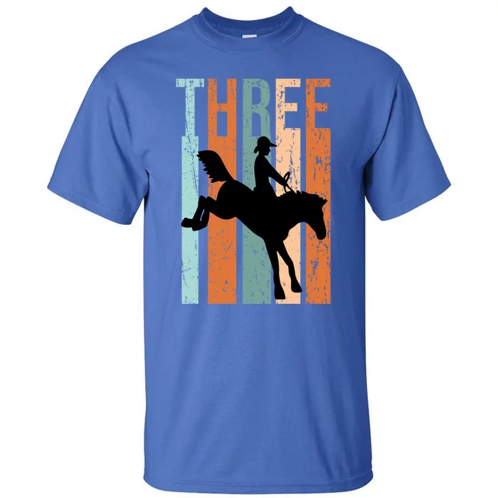 3rd Birthday Retro Rodeo Horse Lovers Cow Rider Gift Tall T-Shirt