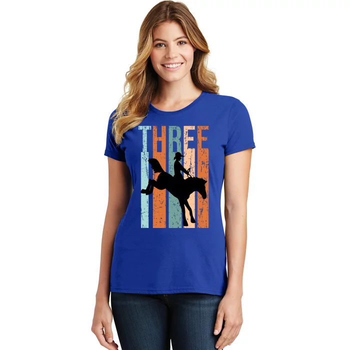 3rd Birthday Retro Rodeo Horse Lovers Cow Rider Gift Women's T-Shirt