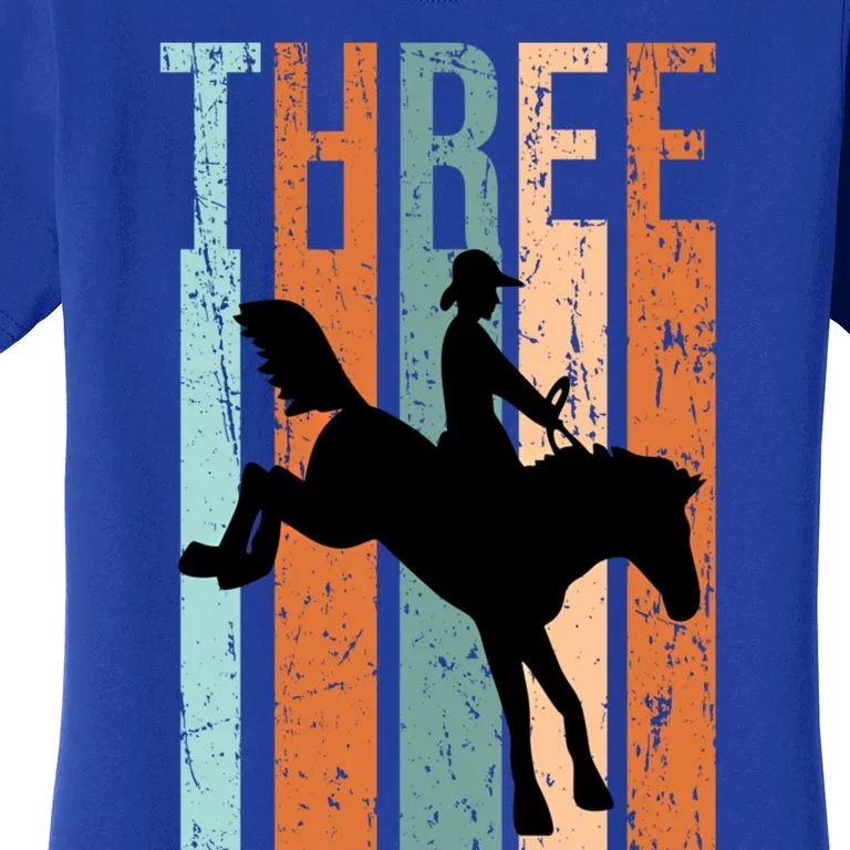 3rd Birthday Retro Rodeo Horse Lovers Cow Rider Gift Women's T-Shirt