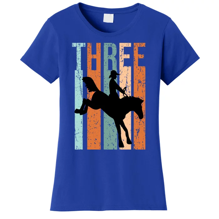 3rd Birthday Retro Rodeo Horse Lovers Cow Rider Gift Women's T-Shirt