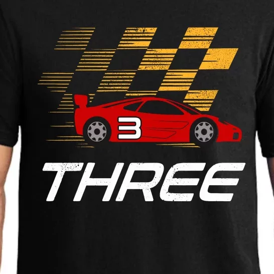 3rd Birthday Race Car Gift I Three Years Old Boy Pajama Set