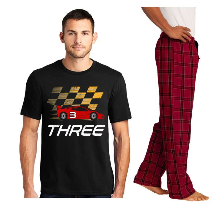 3rd Birthday Race Car Gift I Three Years Old Boy Pajama Set