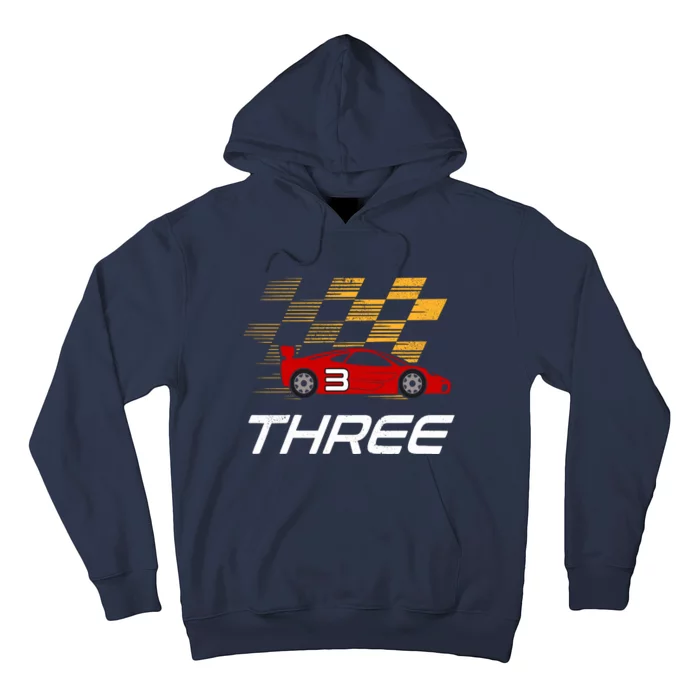 3rd Birthday Race Car Gift I Three Years Old Boy Hoodie