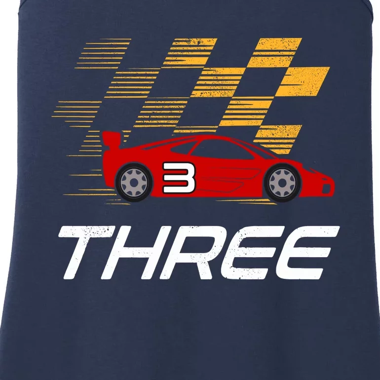 3rd Birthday Race Car Gift I Three Years Old Boy Ladies Essential Tank