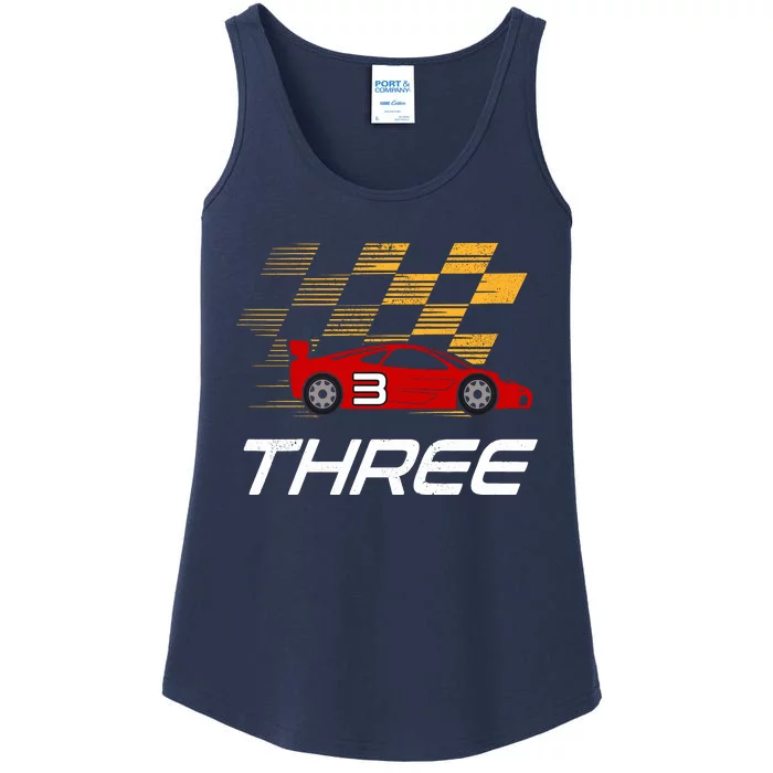 3rd Birthday Race Car Gift I Three Years Old Boy Ladies Essential Tank