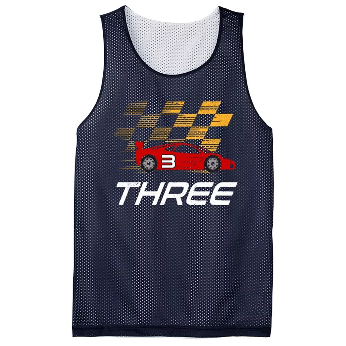 3rd Birthday Race Car Gift I Three Years Old Boy Mesh Reversible Basketball Jersey Tank