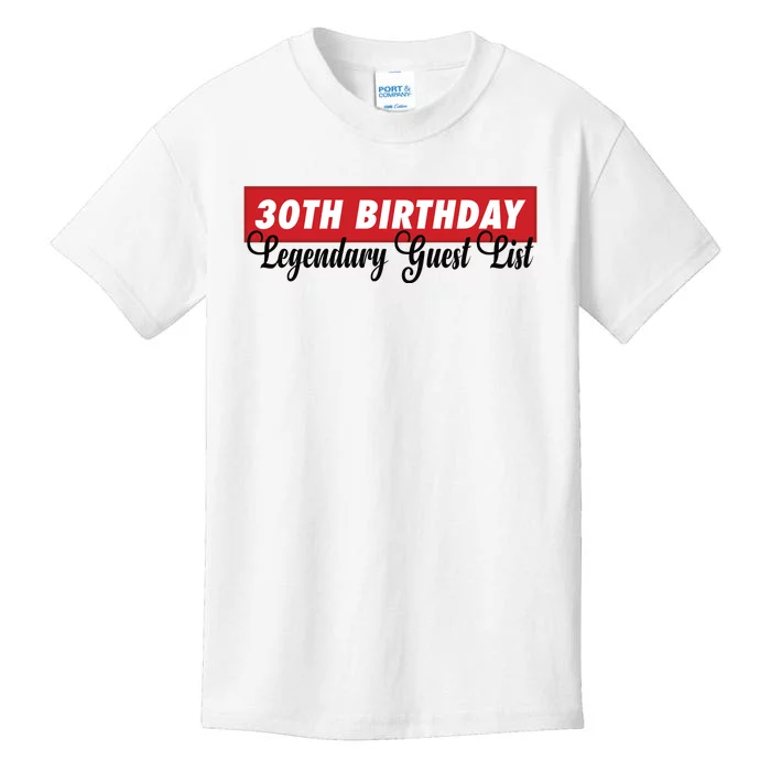 30th Birthday Signatures Guest List Birthday Party To Sign For 30 Years Kids T-Shirt