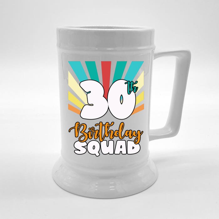 30th Birthday Squad 30 Years Old Front & Back Beer Stein