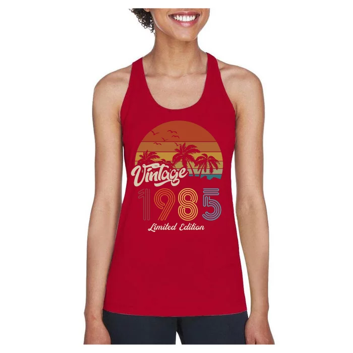 38th Birthday Vintage Limited Edition 1985 Women's Racerback Tank