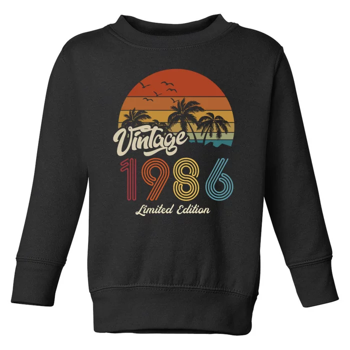 37th Birthday Vintage Limited Edition 1986 Toddler Sweatshirt