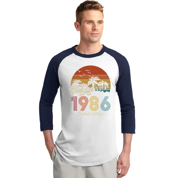 37th Birthday Vintage Limited Edition 1986 Baseball Sleeve Shirt