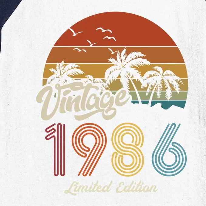 37th Birthday Vintage Limited Edition 1986 Baseball Sleeve Shirt