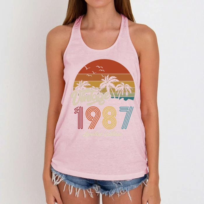 36th Birthday Vintage Limited Edition 1987 Women's Knotted Racerback Tank