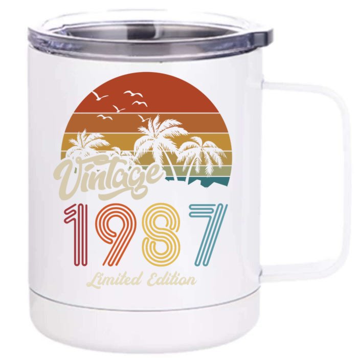 36th Birthday Vintage Limited Edition 1987 Front & Back 12oz Stainless Steel Tumbler Cup